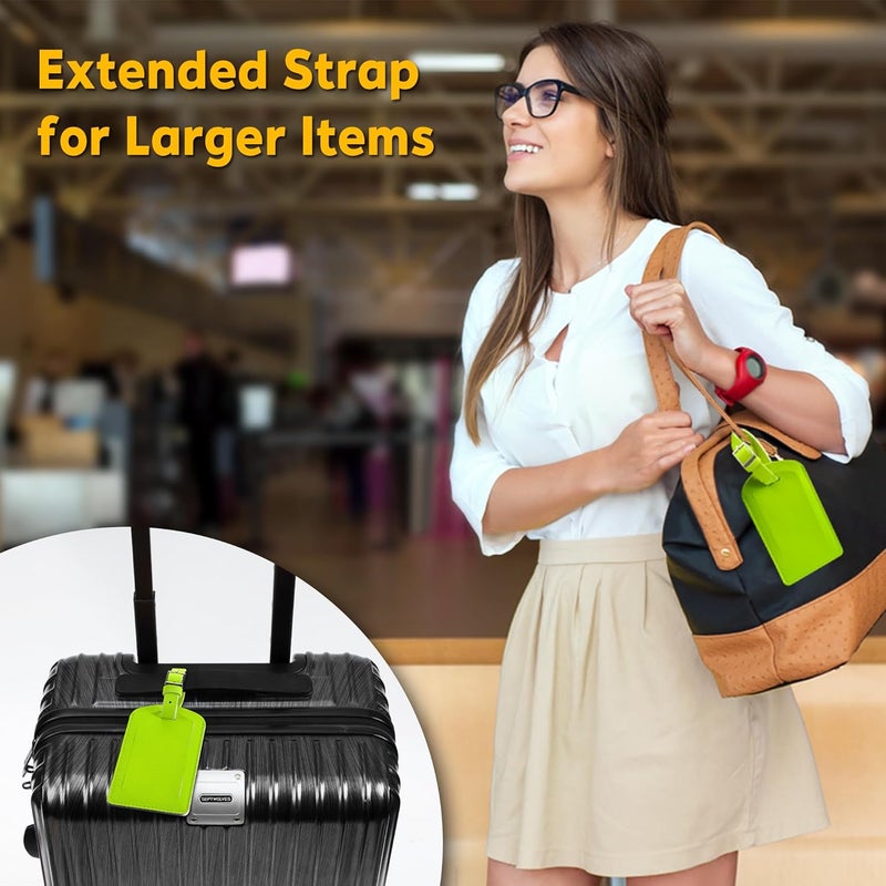 Airkit 3 Pack Luggage Tags for Suitcases, TSA Approved Bag Tags, Baggage Tags with Privacy Protection, Travel Essentials Luggage Accessories, Neon Green - Image 5
